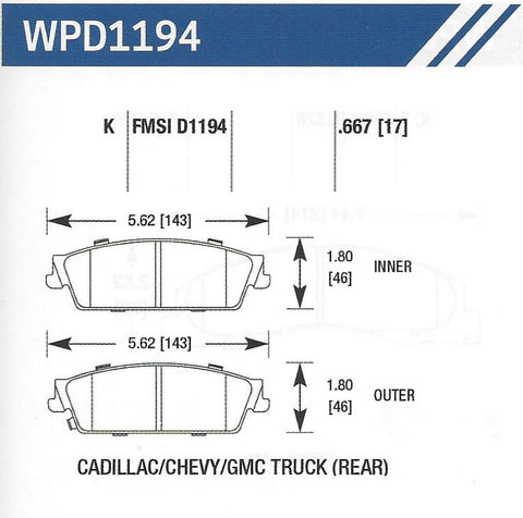 D1194K Disc Pad FMSI D1194 F1 FLEET