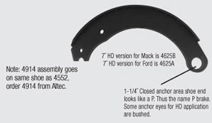 4515-P Remanufactured Brake Shoe & Core 16.5" diameter