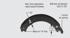 4515-Q New Steel Brake Shoe or Brake Shoe Kit 16.5" diameter