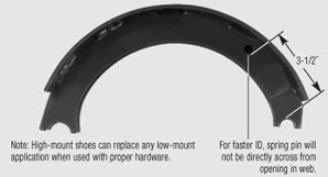 4317-E-HM Remanufactured Brake Shoe & Core 16.5" diameter