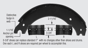 4515XEM3 Remanufactured Brake Shoe & Core 16.5" diameter