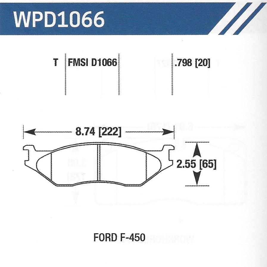 D1066T Disc Pad FMSI D1066 F3 FLEET