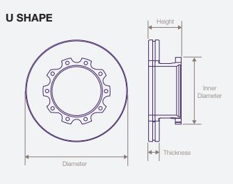 DWTR0057 Air Disc Rotor for Bendix with 5/8" inch Bolts and washers