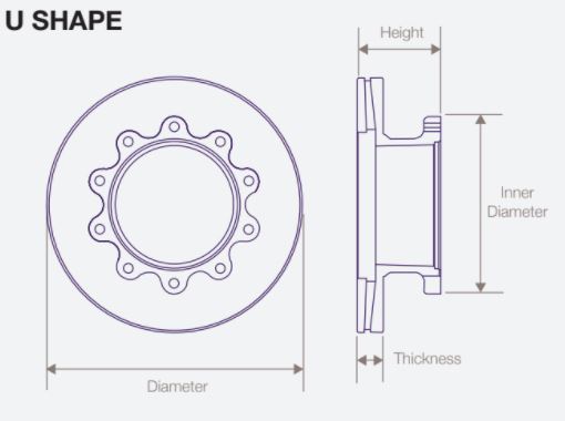 DWTR0014 Air Disc Rotor for Prevost Front & Tag Axle